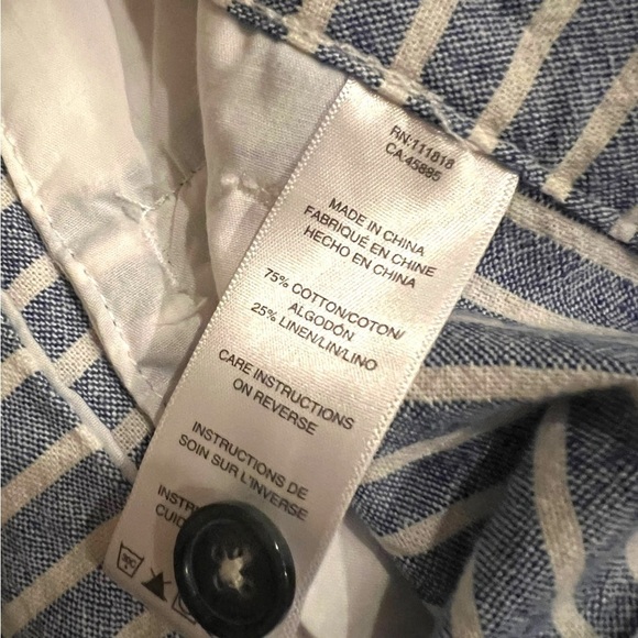 Michael Kors Mens Linen Blend Chino Shorts Blue White Striped 36 - Picture 8 of 10